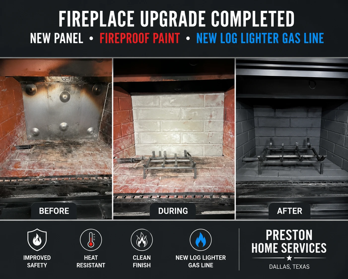 Chimney & Fireplace before and after 2