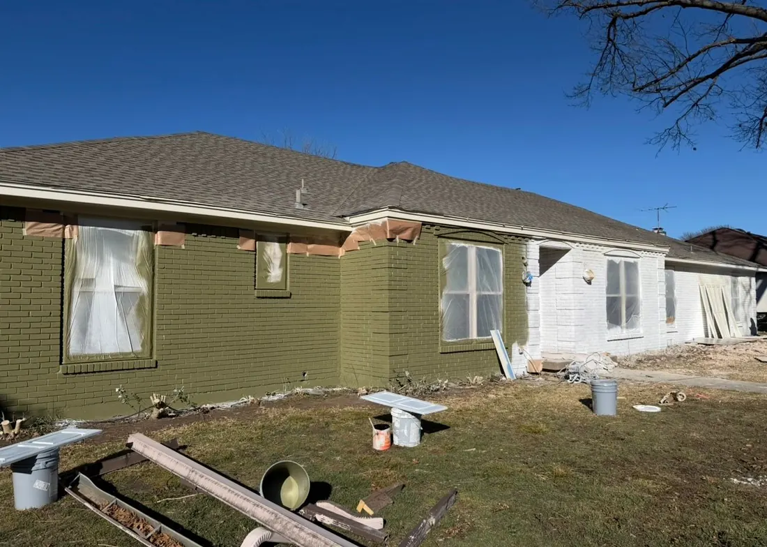 Completed exterior brick painting and masonry — Dallas TX