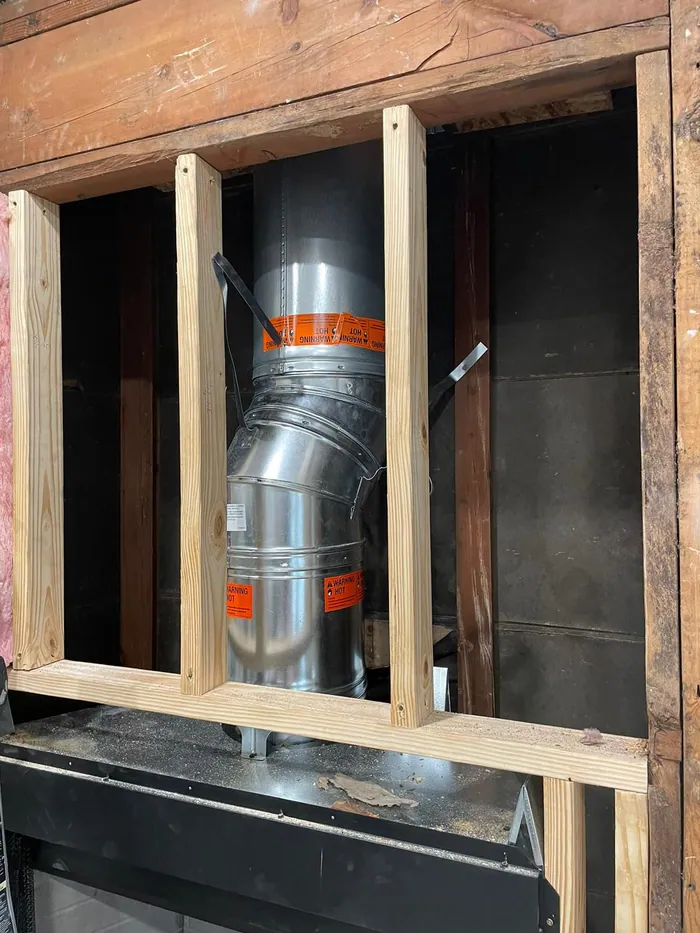 Chimney demo and rebuild wood burning Plano TX
