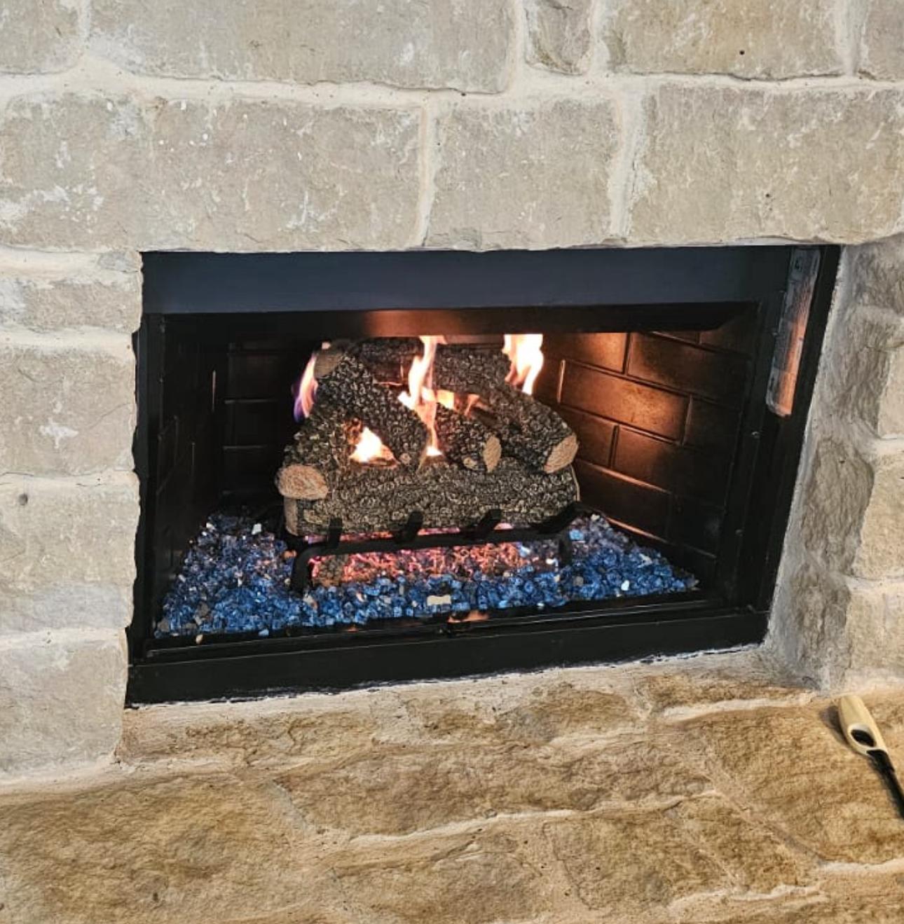 Fireplace new gas logs system McKinney TX