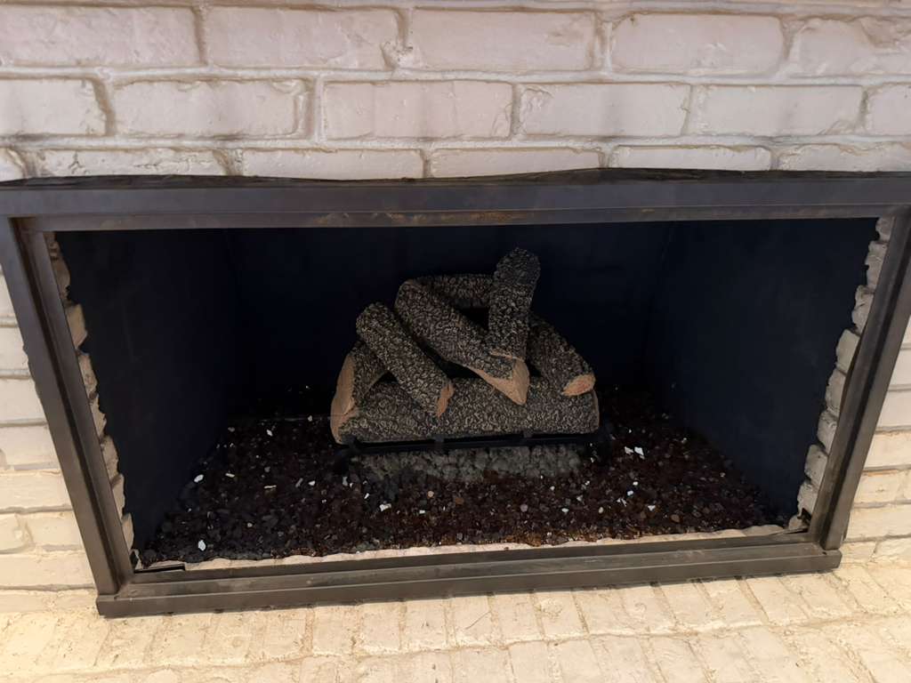 Fireplace new gas logs fireless Irving TX