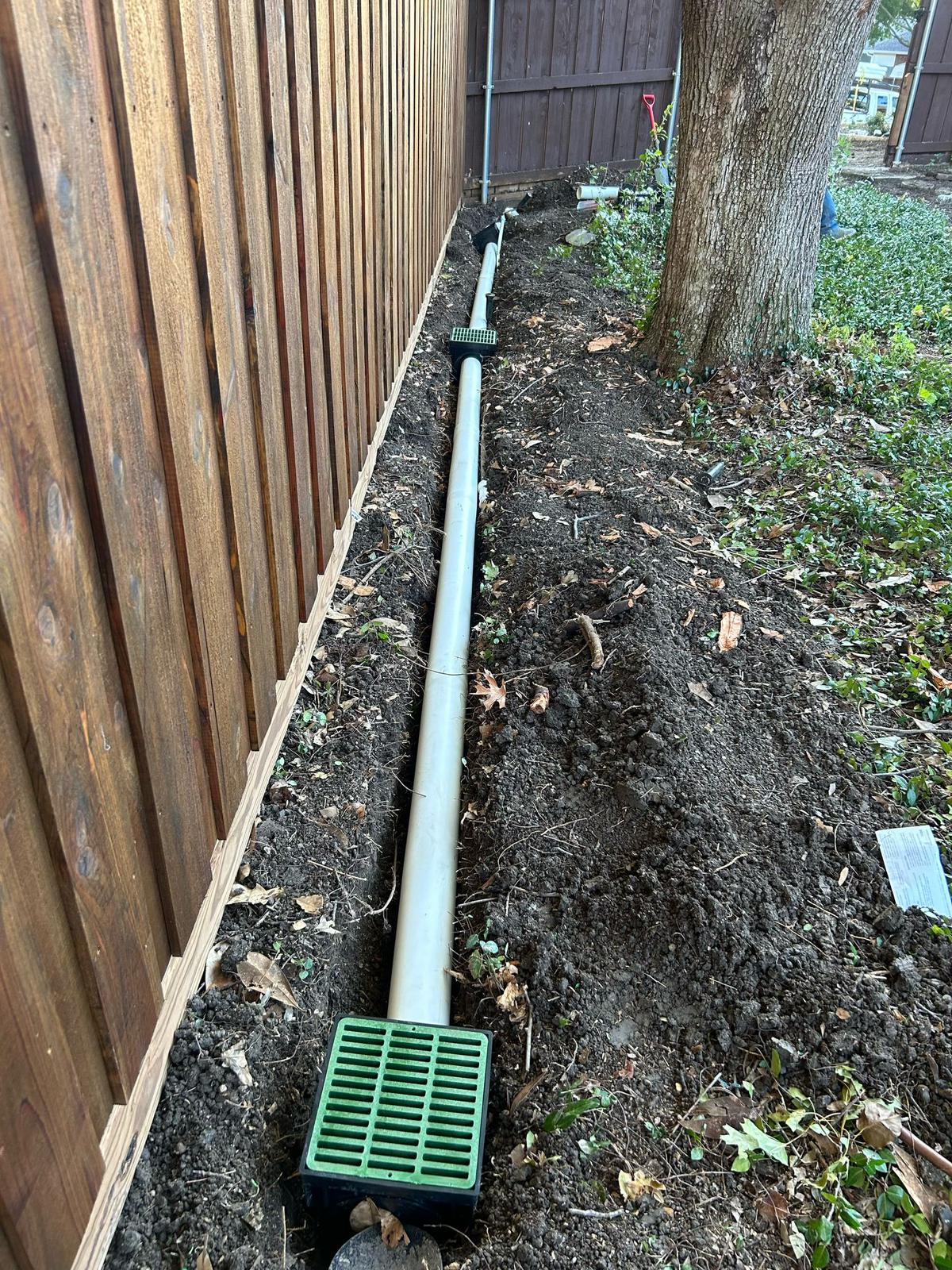 New underground drainage PVC pipe Plano TX