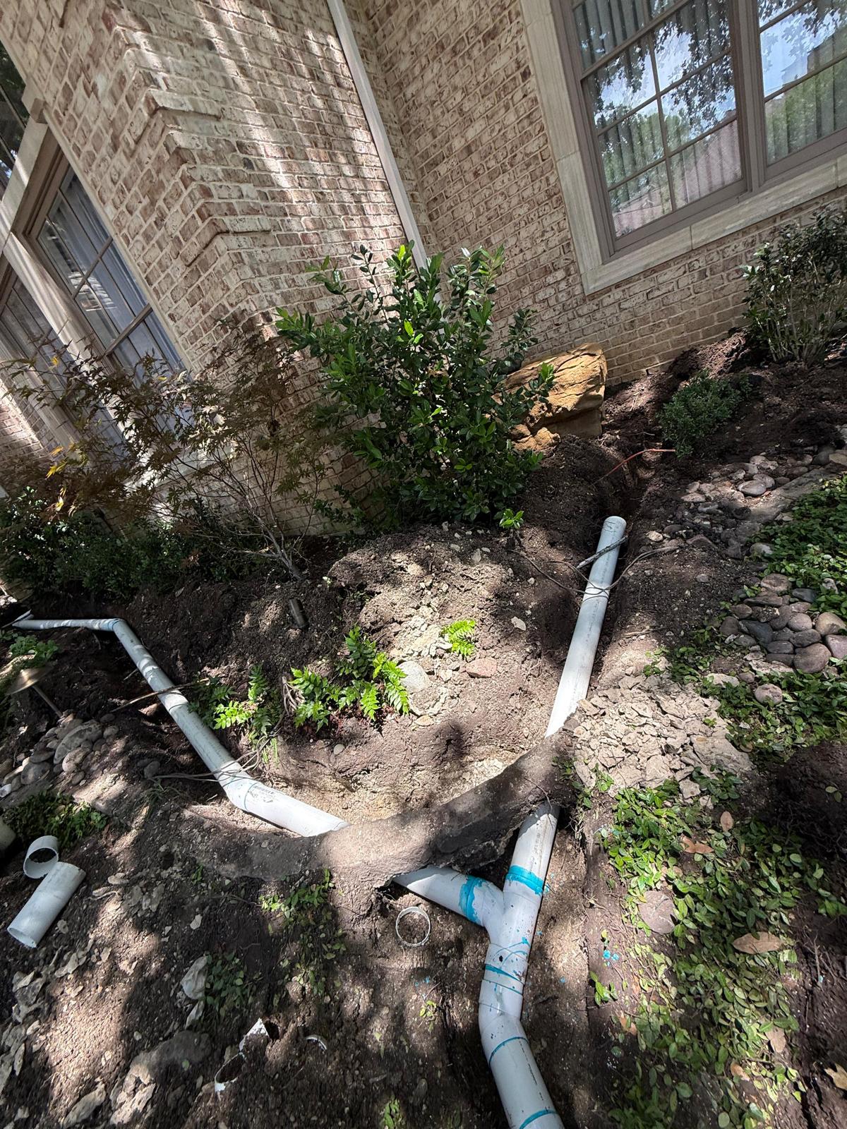 Side yard drainage Lewisville TX